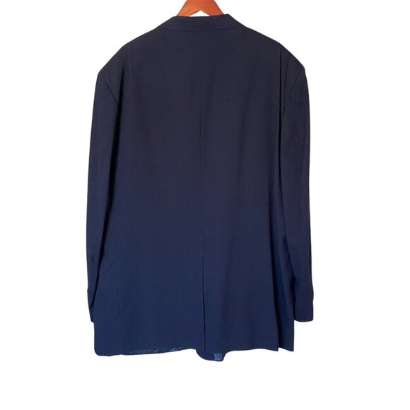 Lands' End Navy Blue Blazer Men's 52 Single Breasted 2 Button Nautical Brass But - Picture 2 of 7